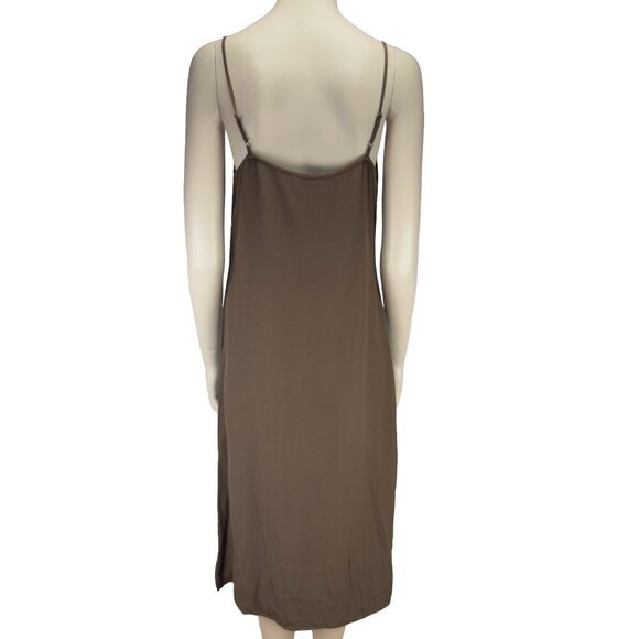 FRANK & OAK Minimalist 90s inspired Brown Slip Dress sz M - Picture 6 of 9